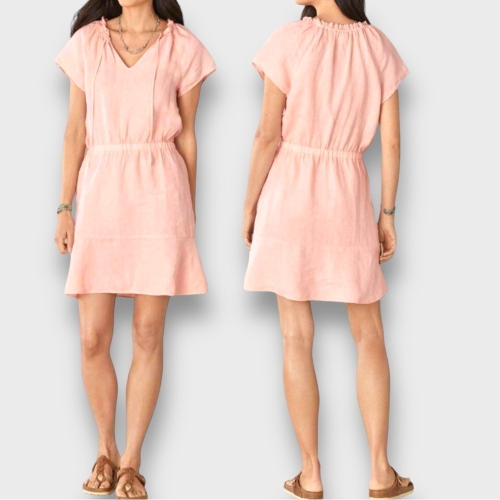 New Anthropology Cloth & Stone Linen Dress Womens Size Large